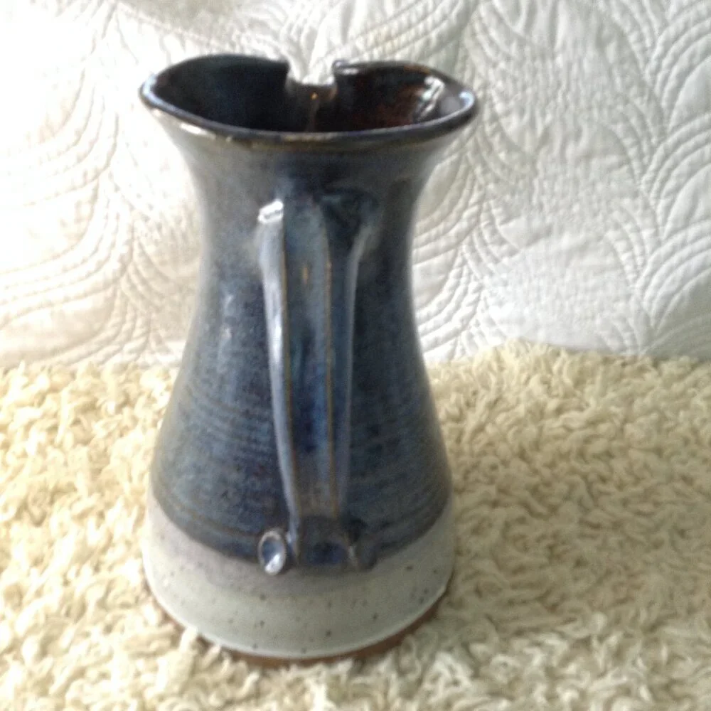 VTG Studio Pottery Salt Glaze, Hand Thrown Pitcher; 10/1976, Cottagecore, Cabin